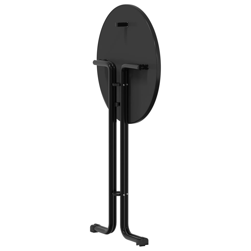 vidaXL Τραπεζαρία Μαύρη Ø70x110 εκ. από Επεξεργασμένο Ξύλο/Ατσάλι