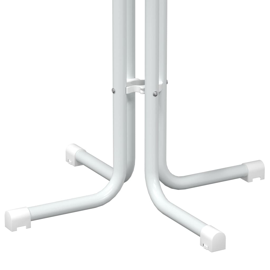 vidaXL Τραπεζαρία Λευκή Ø80x110 εκ. από Επεξεργασμένο Ξύλο/Ατσάλι