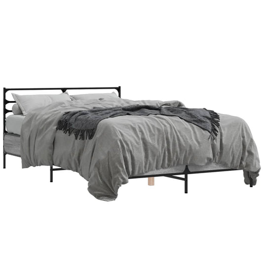 vidaXL Πλαίσιο Κρεβατιού Γκρι Sonoma 120x200 εκ. Επεξ. Ξύλο & Μέταλλο
