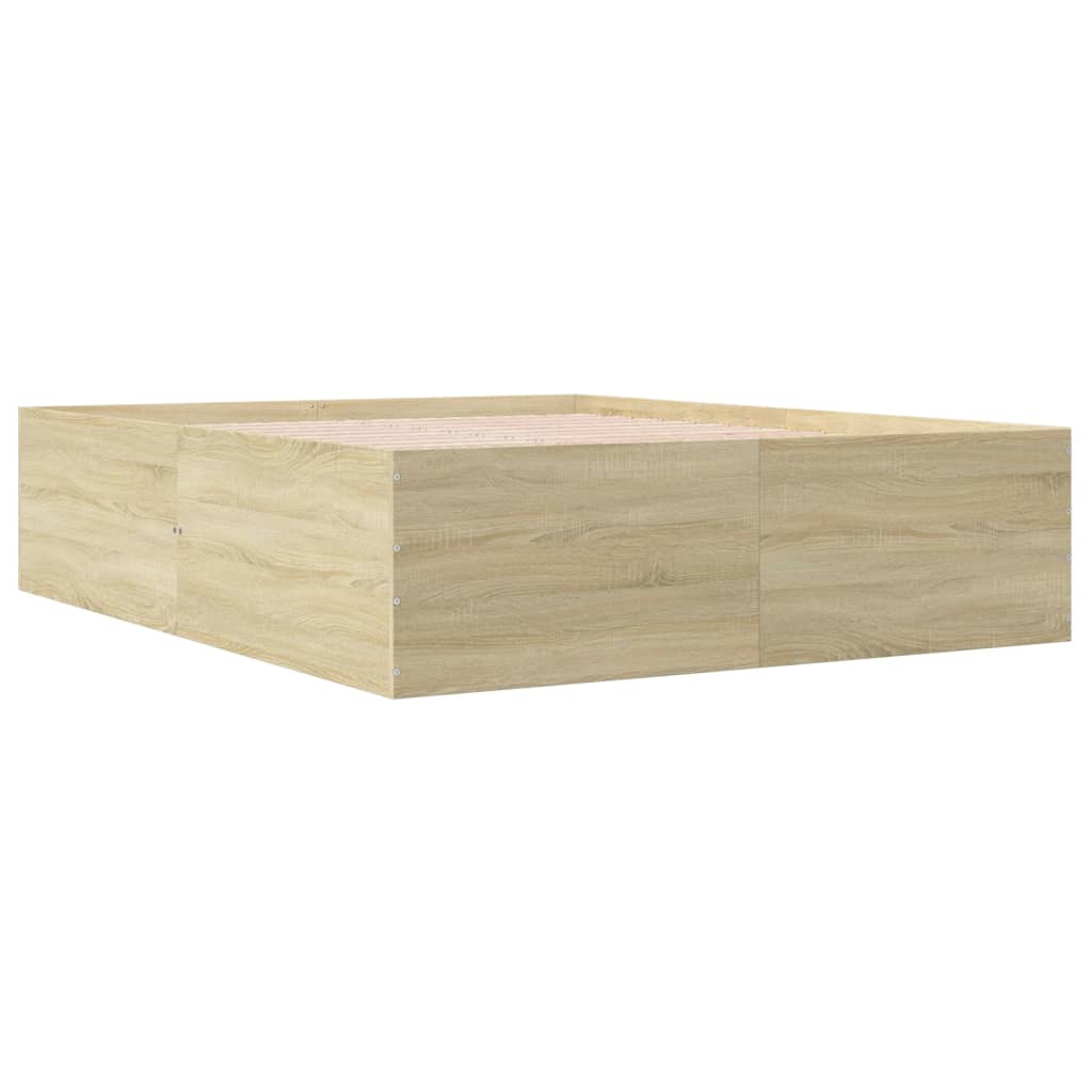 vidaXL Πλαίσιο Κρεβατιού Sonoma Δρυς 160x200 εκ. Επεξεργασμένο Ξύλο