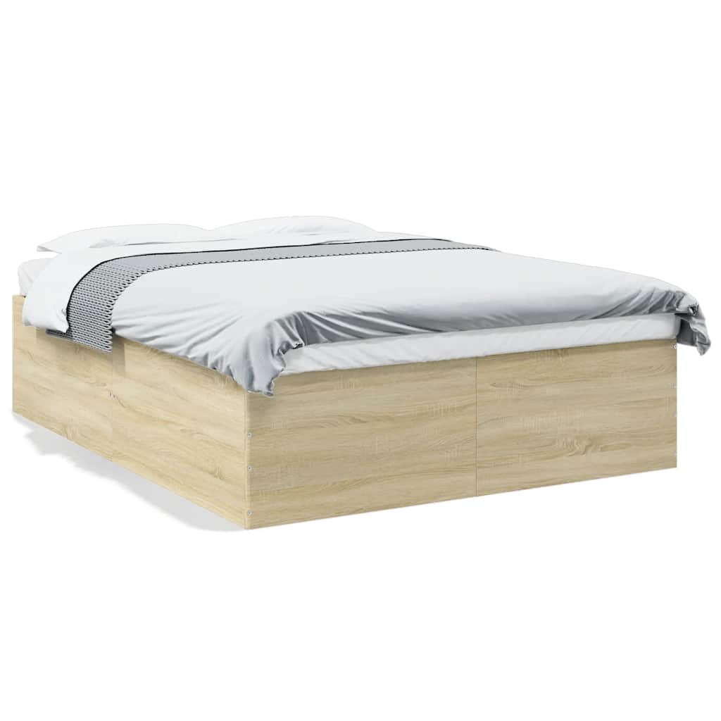 vidaXL Πλαίσιο Κρεβατιού Sonoma Δρυς 150x200 εκ. Επεξεργασμένο Ξύλο
