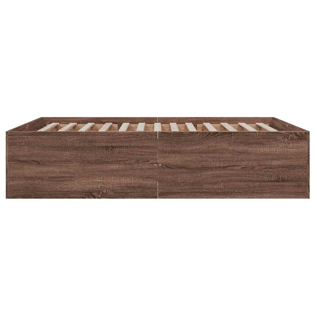 vidaXL Πλαίσιο Κρεβατιού Καφέ Δρυς 150x200 εκ. Επεξεργασμένο Ξύλο