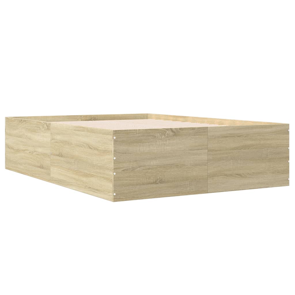 vidaXL Πλαίσιο Κρεβατιού Sonoma Δρυς 140x200 εκ. Επεξεργασμένο Ξύλο