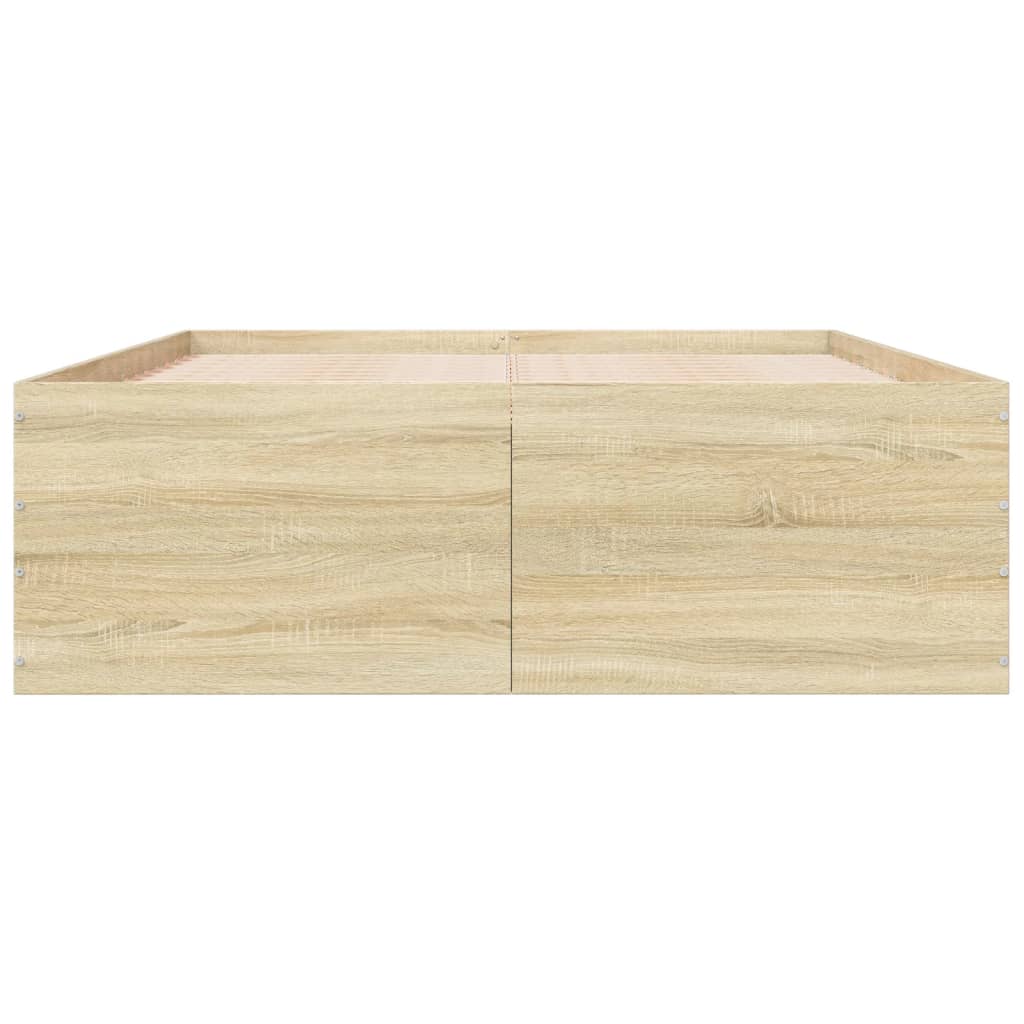vidaXL Πλαίσιο Κρεβατιού Sonoma Δρυς 140x200 εκ. Επεξεργασμένο Ξύλο