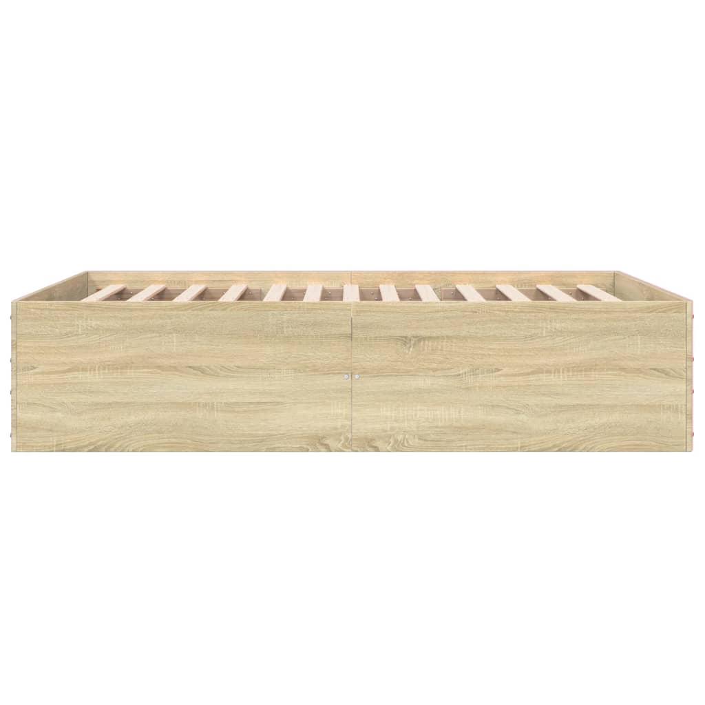 vidaXL Πλαίσιο Κρεβατιού Sonoma Δρυς 140x200 εκ. Επεξεργασμένο Ξύλο