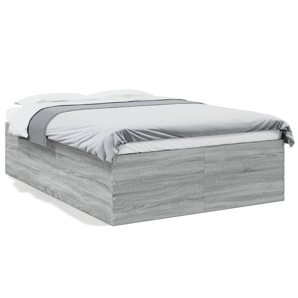 vidaXL Πλαίσιο Κρεβατιού Γκρι Sonoma 140x190 εκ. Επεξεργασμένο Ξύλο
