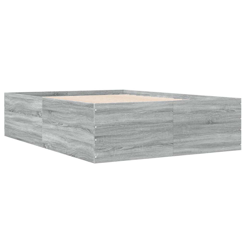 vidaXL Πλαίσιο Κρεβατιού Γκρι Sonoma 140x190 εκ. Επεξεργασμένο Ξύλο