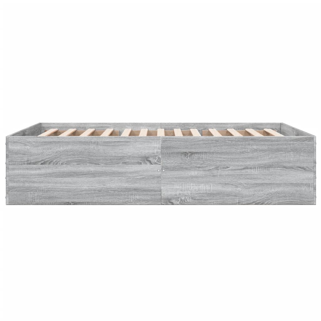 vidaXL Πλαίσιο Κρεβατιού Γκρι Sonoma 135x190 εκ. Επεξεργασμένο Ξύλο