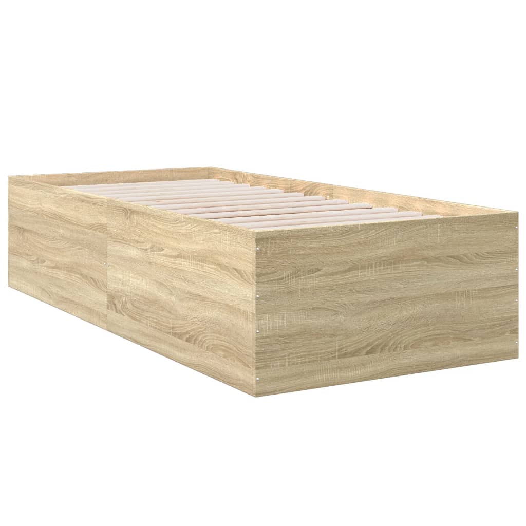 vidaXL Πλαίσιο Κρεβατιού Sonoma Δρυς 100x200 εκ. Επεξεργασμένο Ξύλο