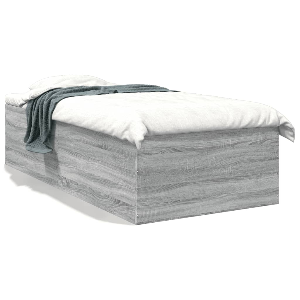 vidaXL Πλαίσιο Κρεβατιού Γκρι Sonoma 100x200 εκ. Επεξεργασμένο Ξύλο