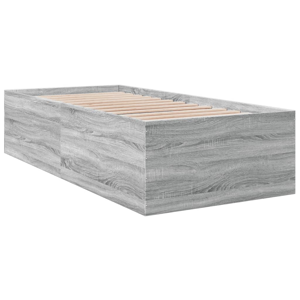 vidaXL Πλαίσιο Κρεβατιού Γκρι Sonoma 90x200 εκ. Επεξεργασμένο Ξύλο
