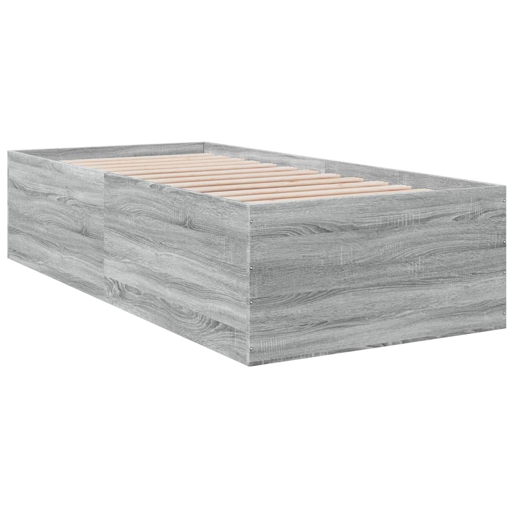 vidaXL Πλαίσιο Κρεβατιού Γκρι Sonoma 90 x 190 εκ. Επεξεργασμένο Ξύλο