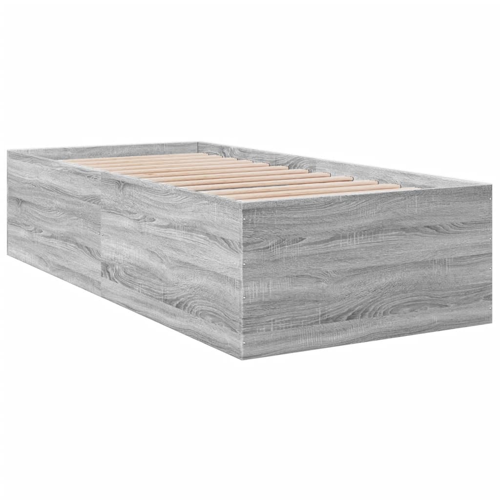 vidaXL Πλαίσιο Κρεβατιού Γκρι Sonoma 90 x 190 εκ. Επεξεργασμένο Ξύλο