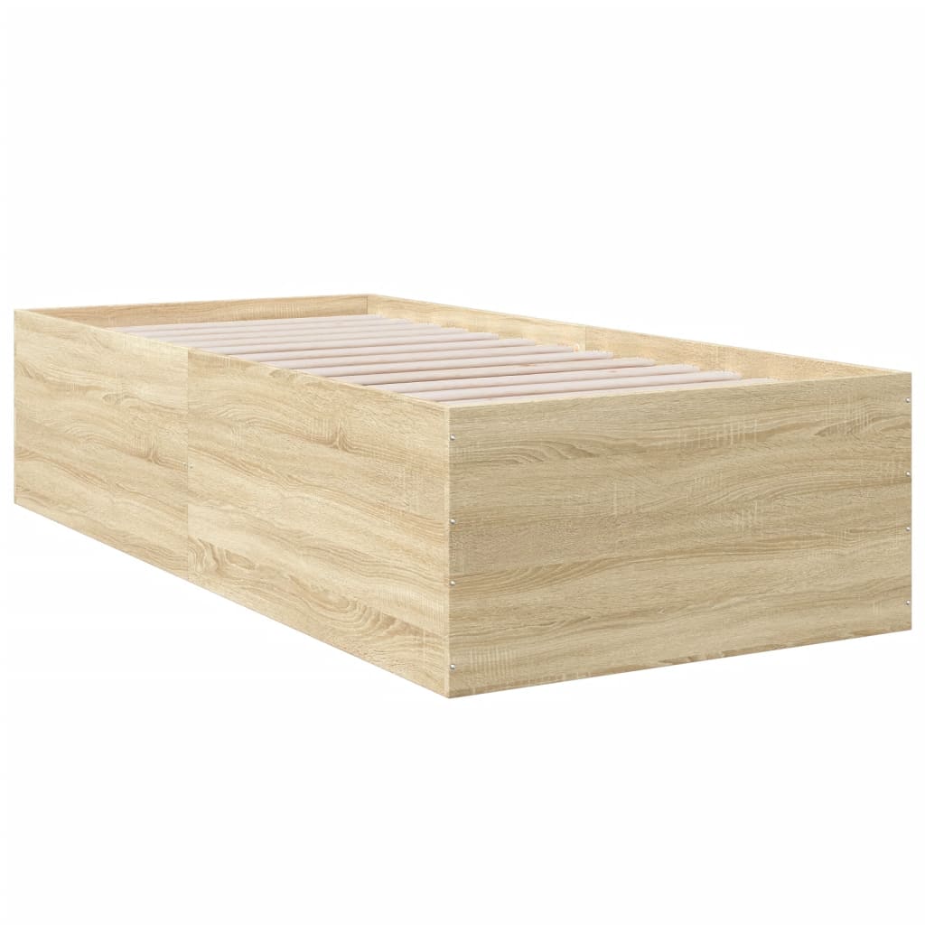 vidaXL Πλαίσιο Κρεβατιού Sonoma Δρυς 75 x 190 εκ. Επεξεργασμένο Ξύλο