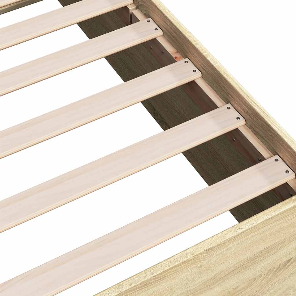 vidaXL Πλαίσιο Κρεβατιού Sonoma Δρυς 150x200 εκ. Επεξεργασμένο Ξύλο