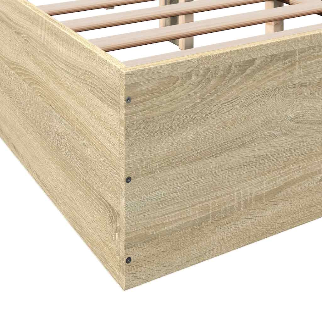 vidaXL Πλαίσιο Κρεβατιού Sonoma Δρυς 150x200 εκ. Επεξεργασμένο Ξύλο