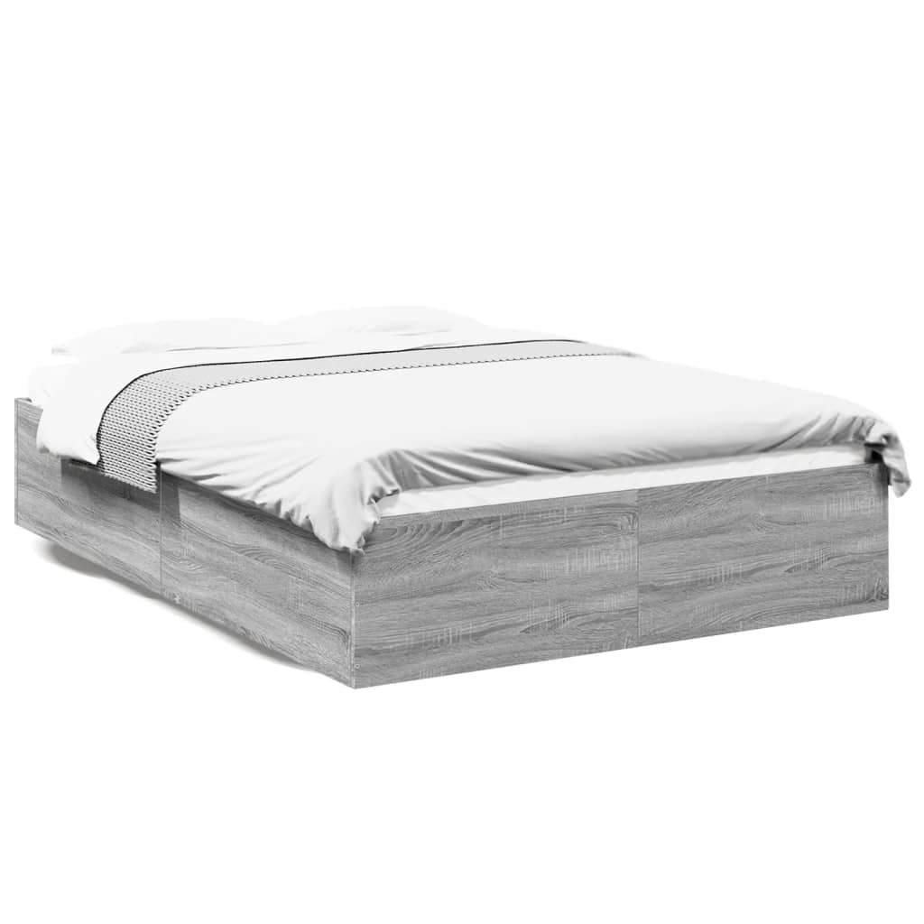 vidaXL Πλαίσιο Κρεβατιού Γκρι Sonoma 120 x 190 εκ. Επεξεργασμένο Ξύλο