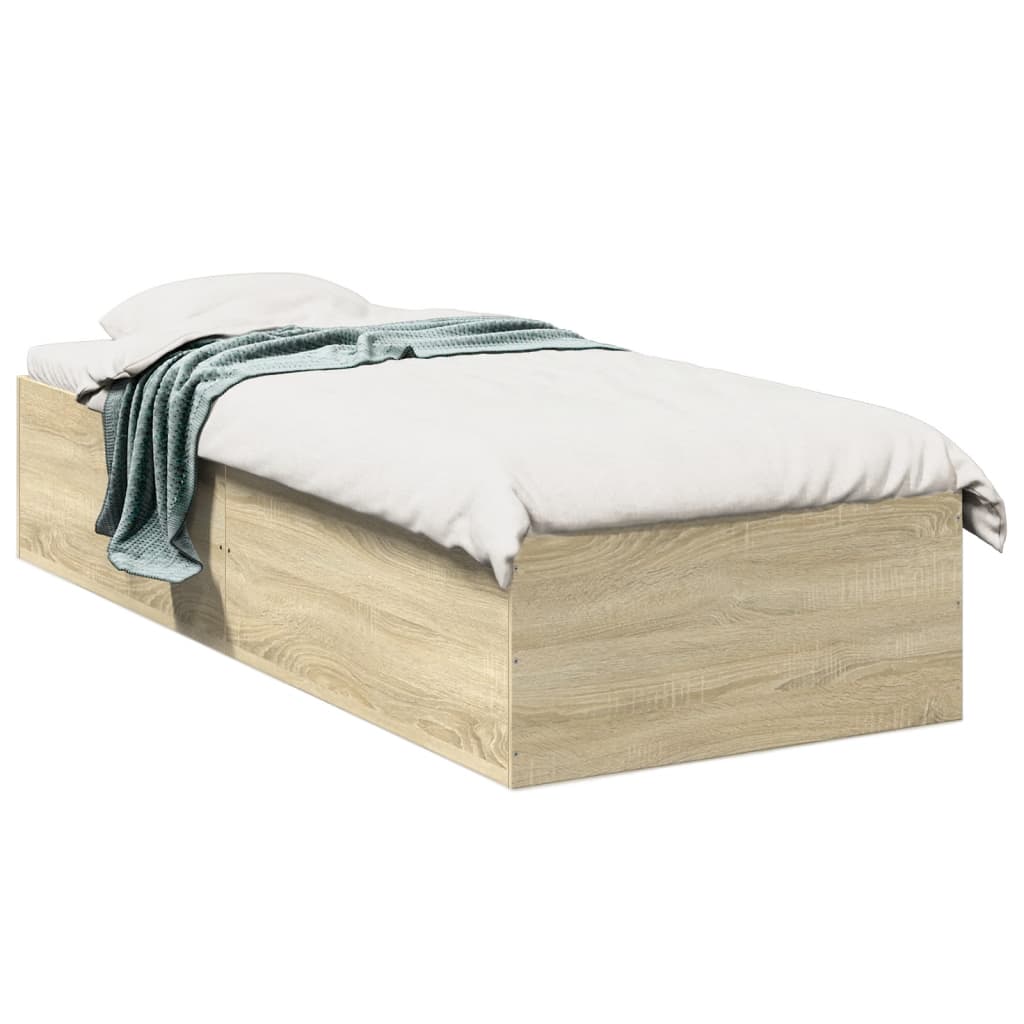 vidaXL Πλαίσιο Κρεβατιού Sonoma Δρυς 100x200 εκ. Επεξεργασμένο Ξύλο