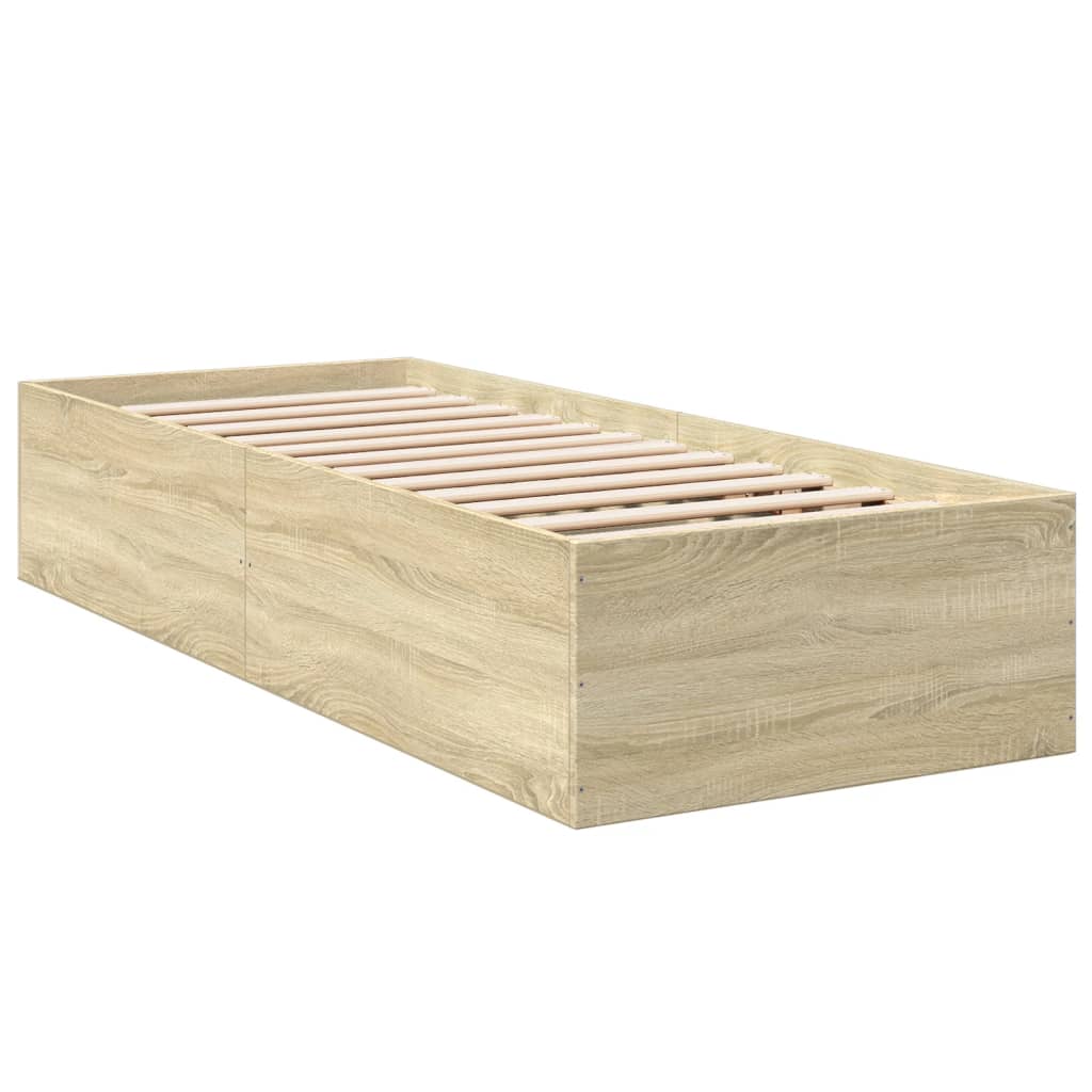 vidaXL Πλαίσιο Κρεβατιού Sonoma Δρυς 100x200 εκ. Επεξεργασμένο Ξύλο