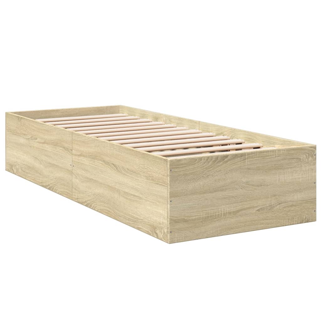 vidaXL Πλαίσιο Κρεβατιού Sonoma Δρυς 100x200 εκ. Επεξεργασμένο Ξύλο