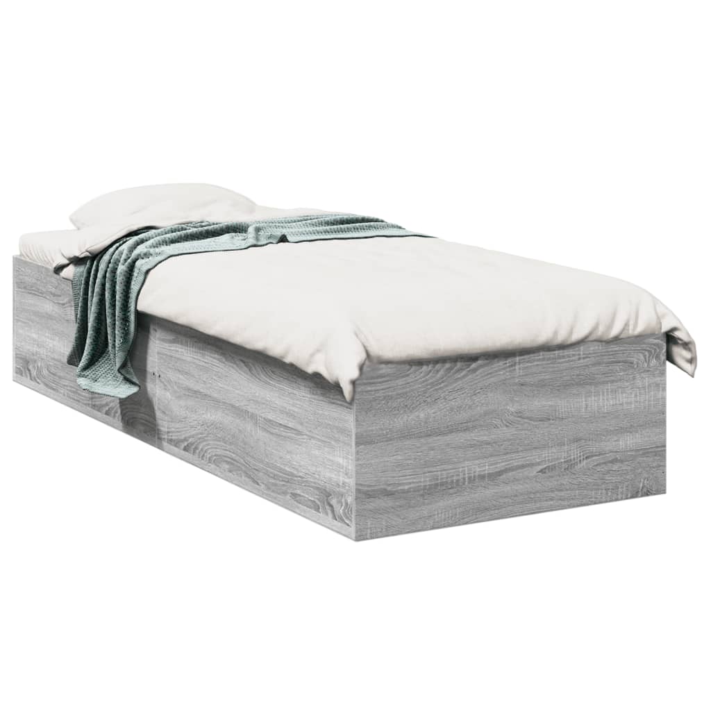 vidaXL Πλαίσιο Κρεβατιού Γκρι Sonoma 100x200 εκ. Επεξεργασμένο Ξύλο