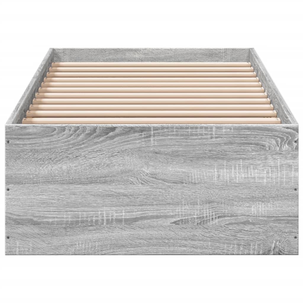 vidaXL Πλαίσιο Κρεβατιού Γκρι Sonoma 100x200 εκ. Επεξεργασμένο Ξύλο