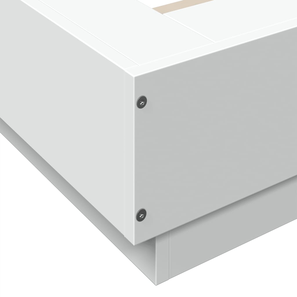 vidaXL Πλαίσιο Κρεβατιού με LED Λευκό 160x200 εκ. Επεξεργ. Ξύλο