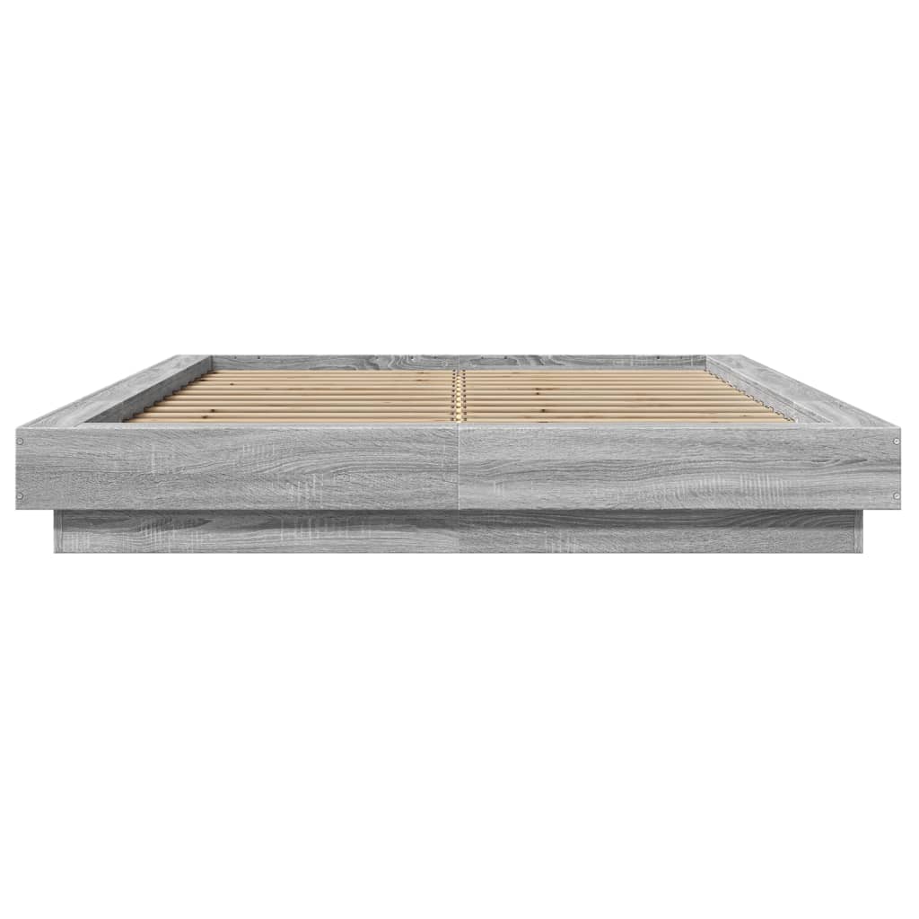 vidaXL Πλαίσιο Κρεβατιού με Φώτα LED Γκρι sonoma 120x200εκ. Επεξ. Ξύλο