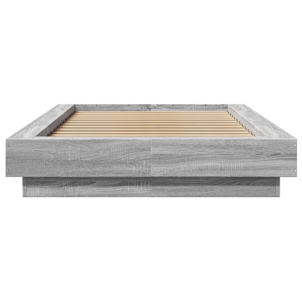 vidaXL Πλαίσιο Κρεβατιού με LED Γκρι Sonoma 100x200 εκ. Επεξεργ. Ξύλο