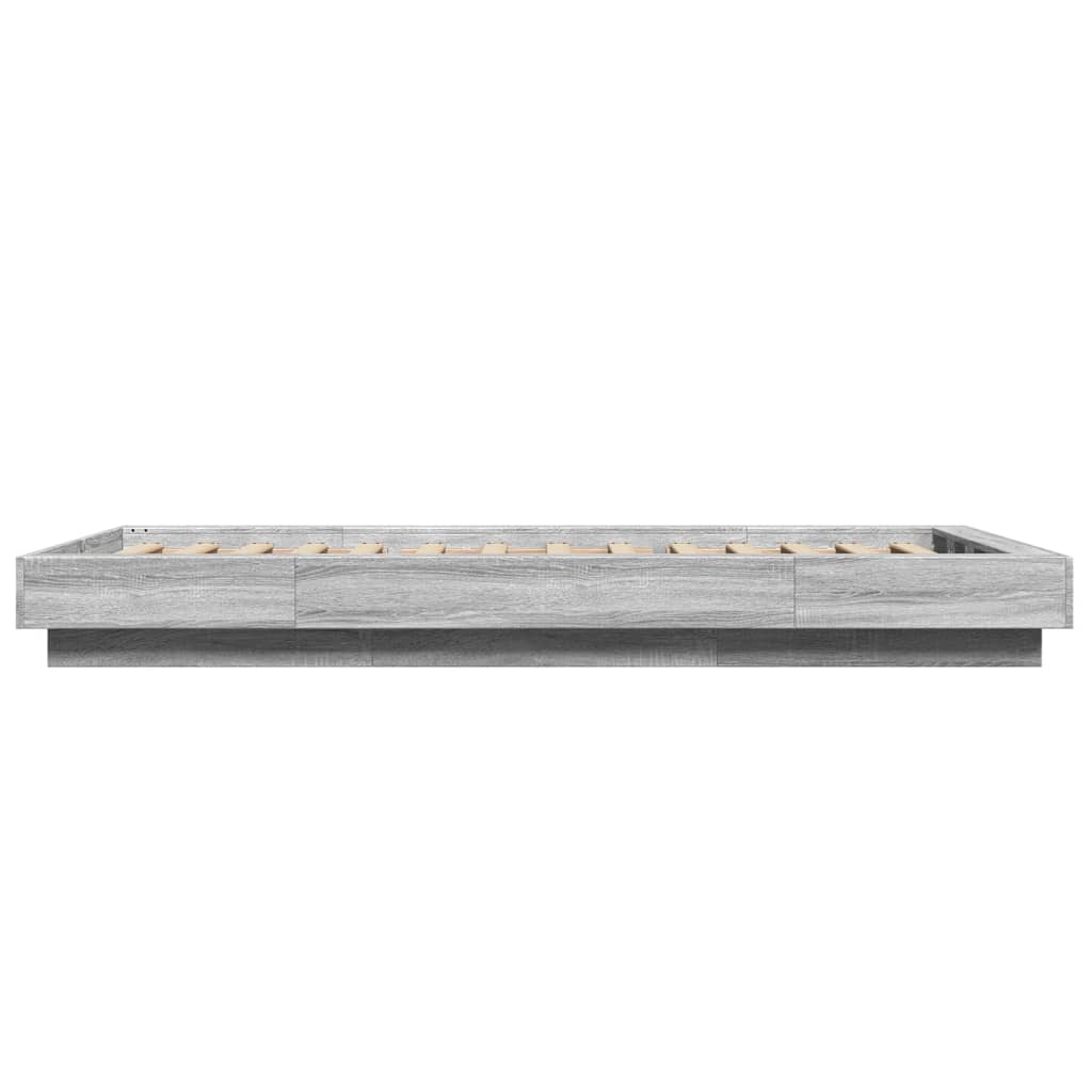 vidaXL Πλαίσιο Κρεβατιού με LED Γκρι Sonoma 100x200 εκ. Επεξεργ. Ξύλο