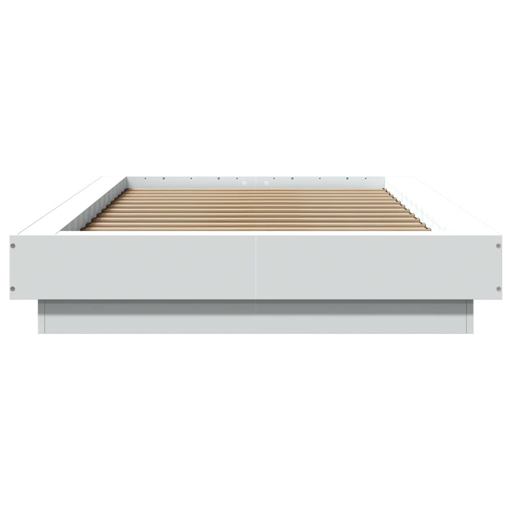 vidaXL Πλαίσιο Κρεβατιού με LED Λευκό 90 x 200 εκ. Επεξεργ. Ξύλο