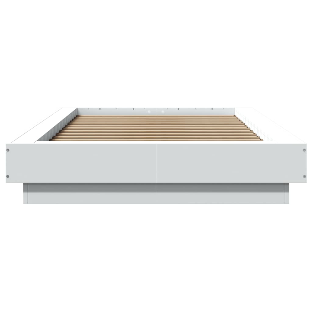 vidaXL Πλαίσιο Κρεβατιού με LED Λευκό 90 x 190 εκ. από Επεξ. Ξύλο