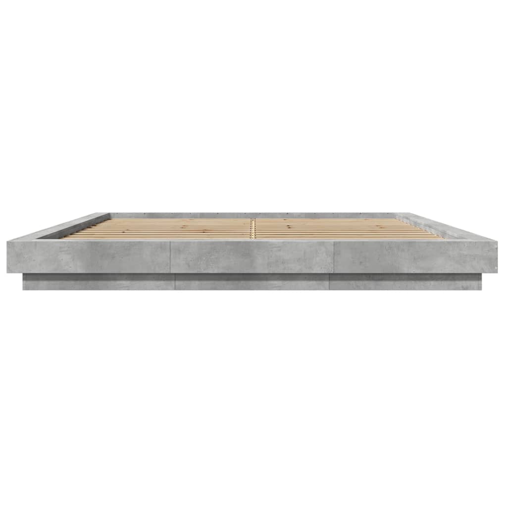 vidaXL Πλαίσιο Κρεβατιού Γκρι Σκυροδέματος 180x200 εκ. Επεξεργ. Ξύλο