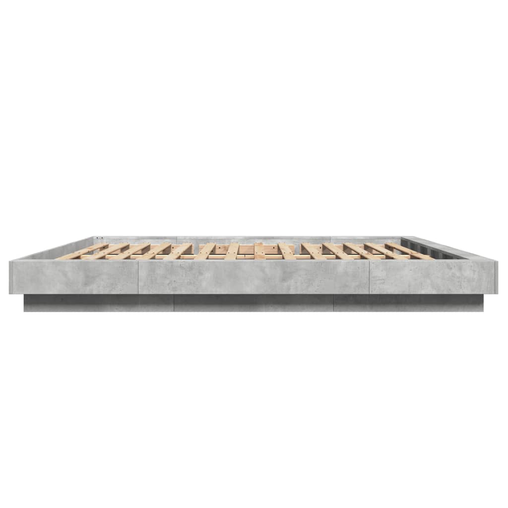 vidaXL Πλαίσιο Κρεβατιού Γκρι Σκυροδέματος 180x200 εκ. Επεξεργ. Ξύλο