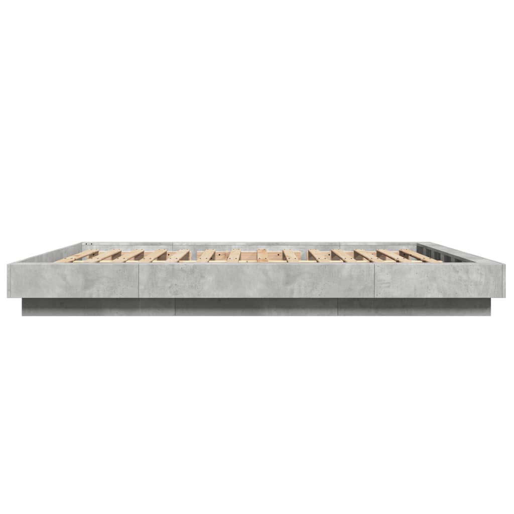 vidaXL Πλαίσιο Κρεβατιού Γκρι Σκυροδέματος 160x200 εκ. Επεξεργ. Ξύλο