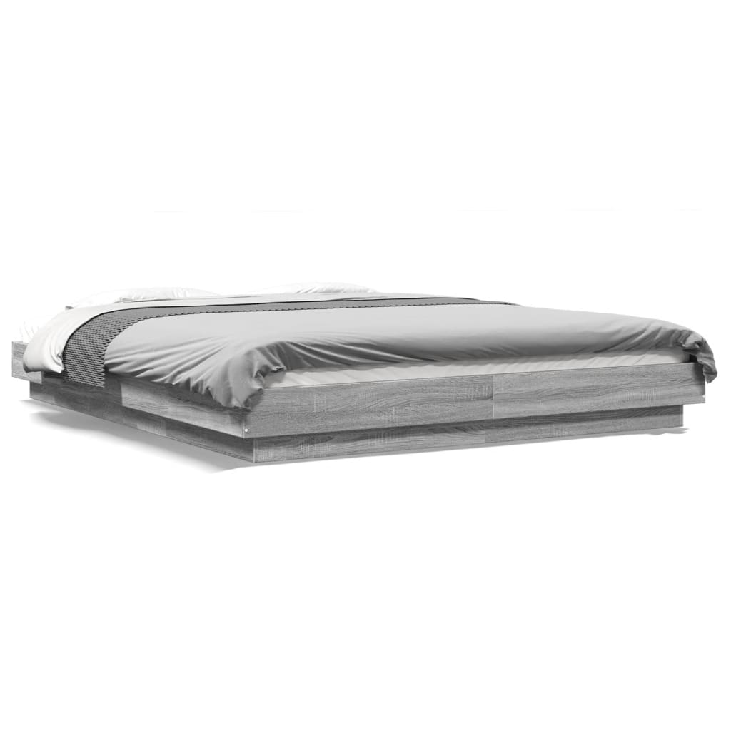 vidaXL Πλαίσιο Κρεβατιού Γκρι Sonoma 150x200 εκ. Επεξεργασμένο Ξύλο