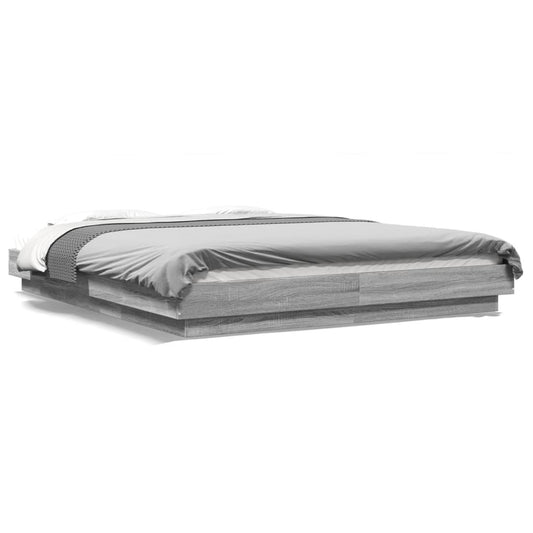 vidaXL Πλαίσιο Κρεβατιού Γκρι Sonoma 150x200 εκ. Επεξεργασμένο Ξύλο