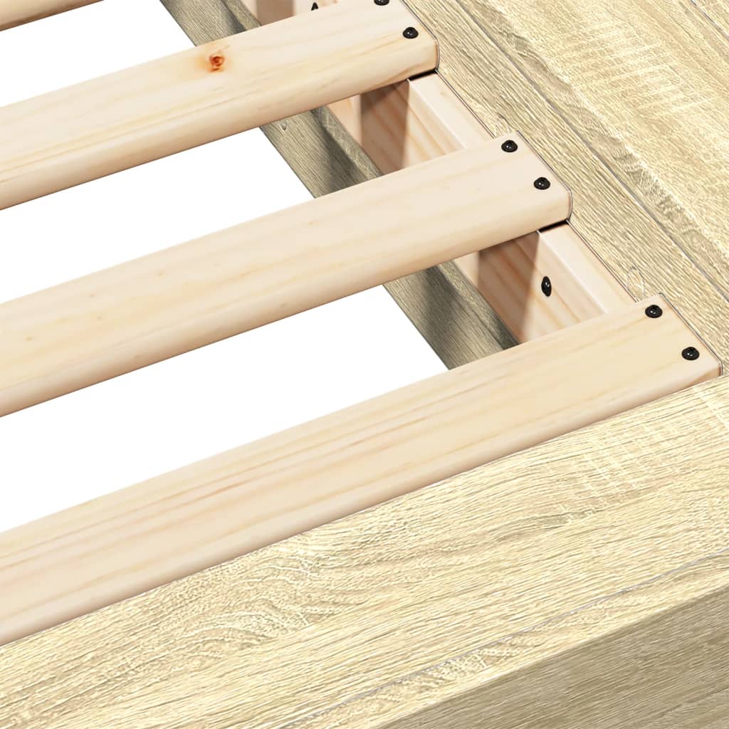 vidaXL Πλαίσιο Κρεβατιού Sonoma Δρυς 140x200 εκ. Επεξεργασμένο Ξύλο