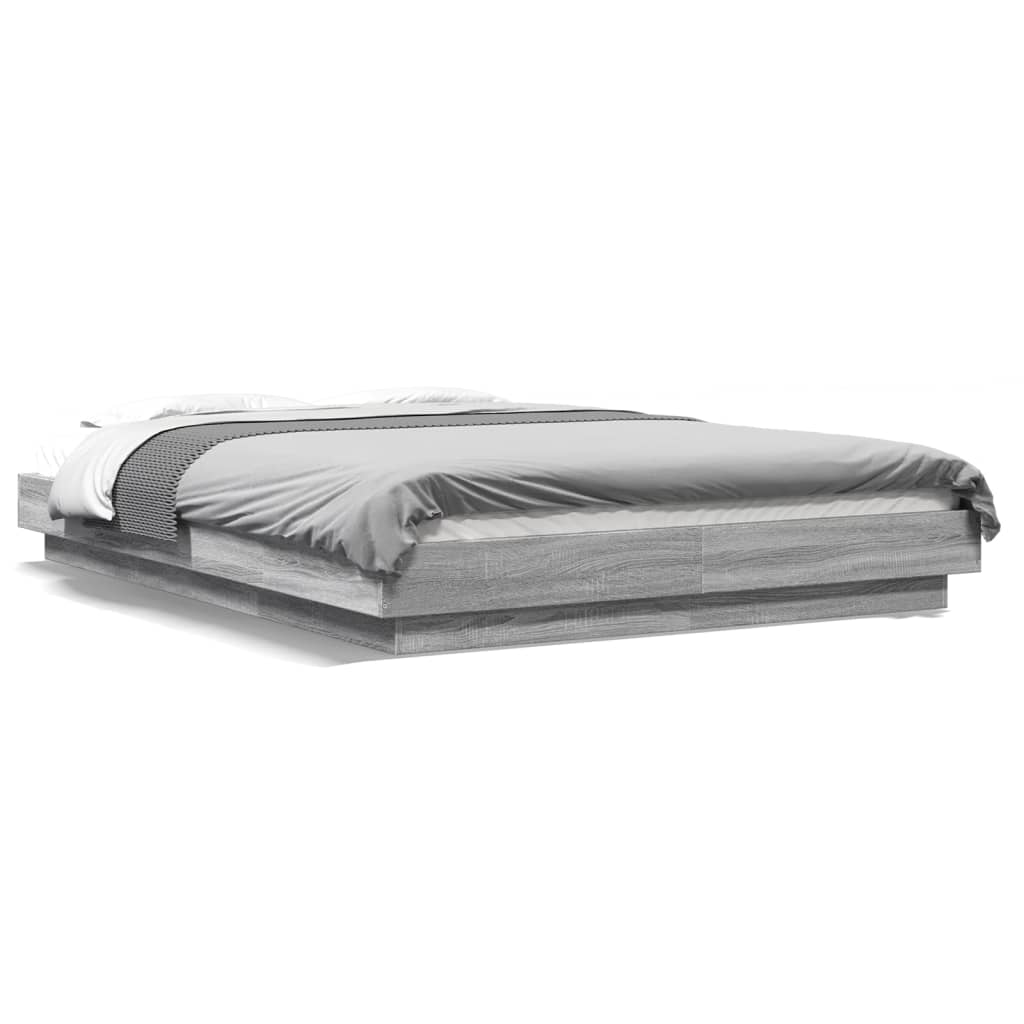 vidaXL Πλαίσιο Κρεβατιού Γκρι Sonoma 140x200 εκ. Επεξεργασμένο Ξύλο