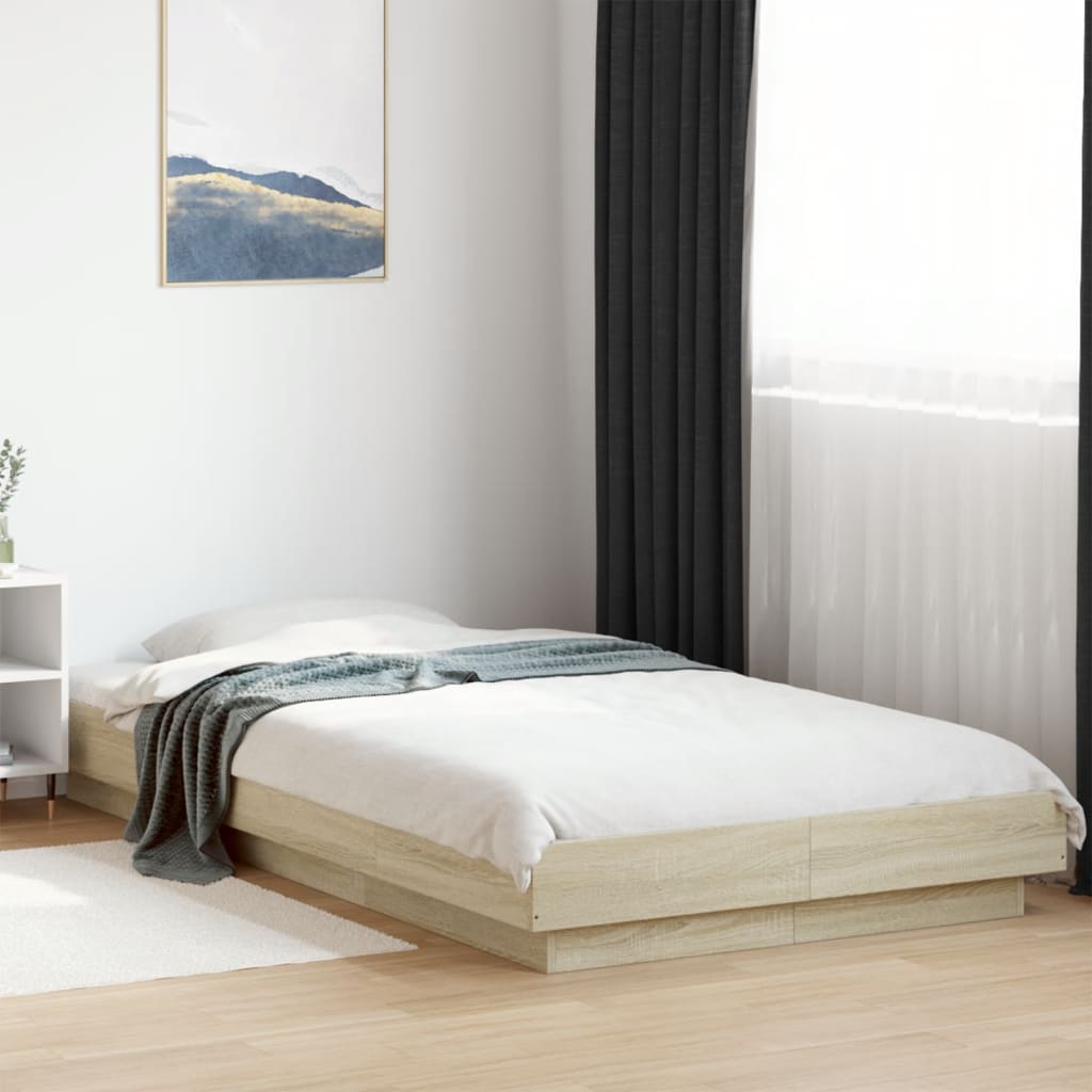 vidaXL Πλαίσιο Κρεβατιού Sonoma Δρυς 90x200 εκ. Επεξεργασμένο Ξύλο