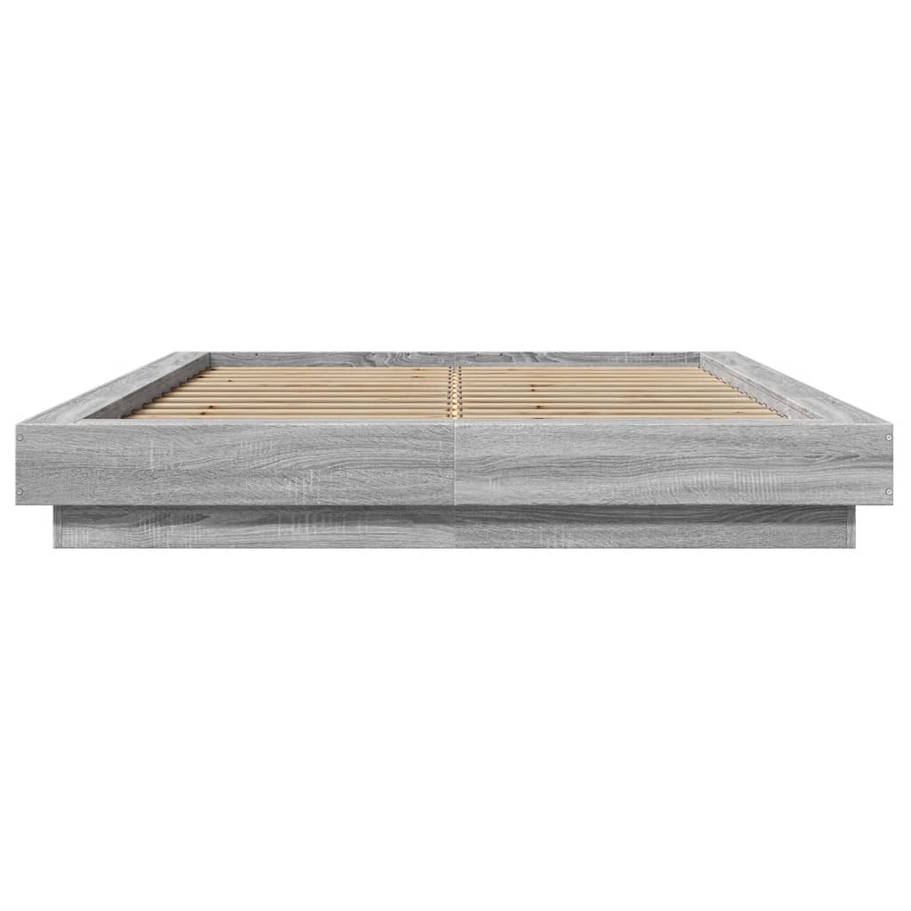 vidaXL Πλαίσιο Κρεβατιού Γκρι Sonoma 140x190 εκ. Επεξεργασμένο Ξύλο