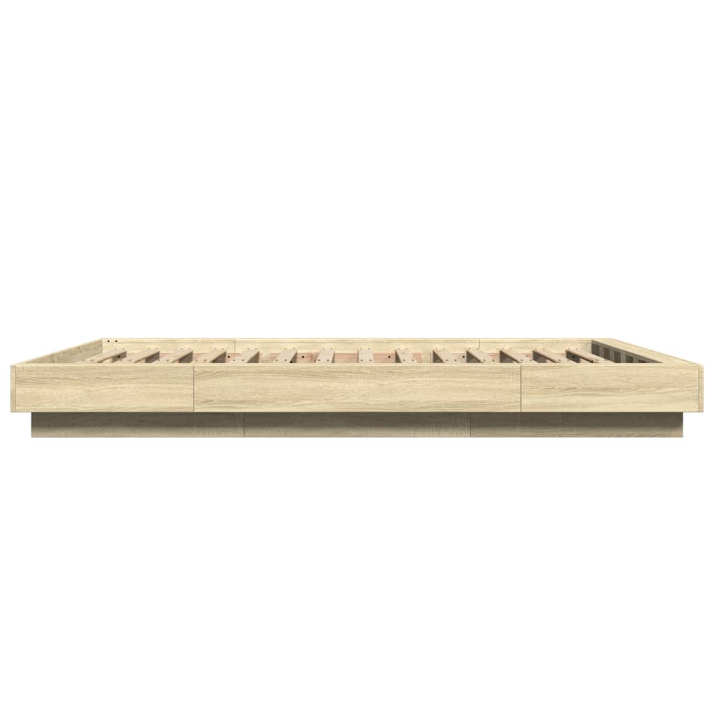 vidaXL Πλαίσιο Κρεβατιού Sonoma Δρυς 135x190 εκ. Επεξεργασμένο Ξύλο