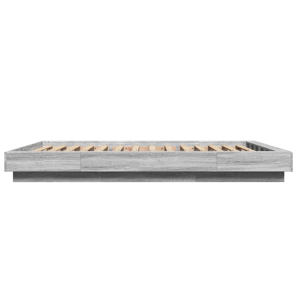 vidaXL Πλαίσιο Κρεβατιού Γκρι Sonoma 135x190 εκ. Επεξεργασμένο Ξύλο