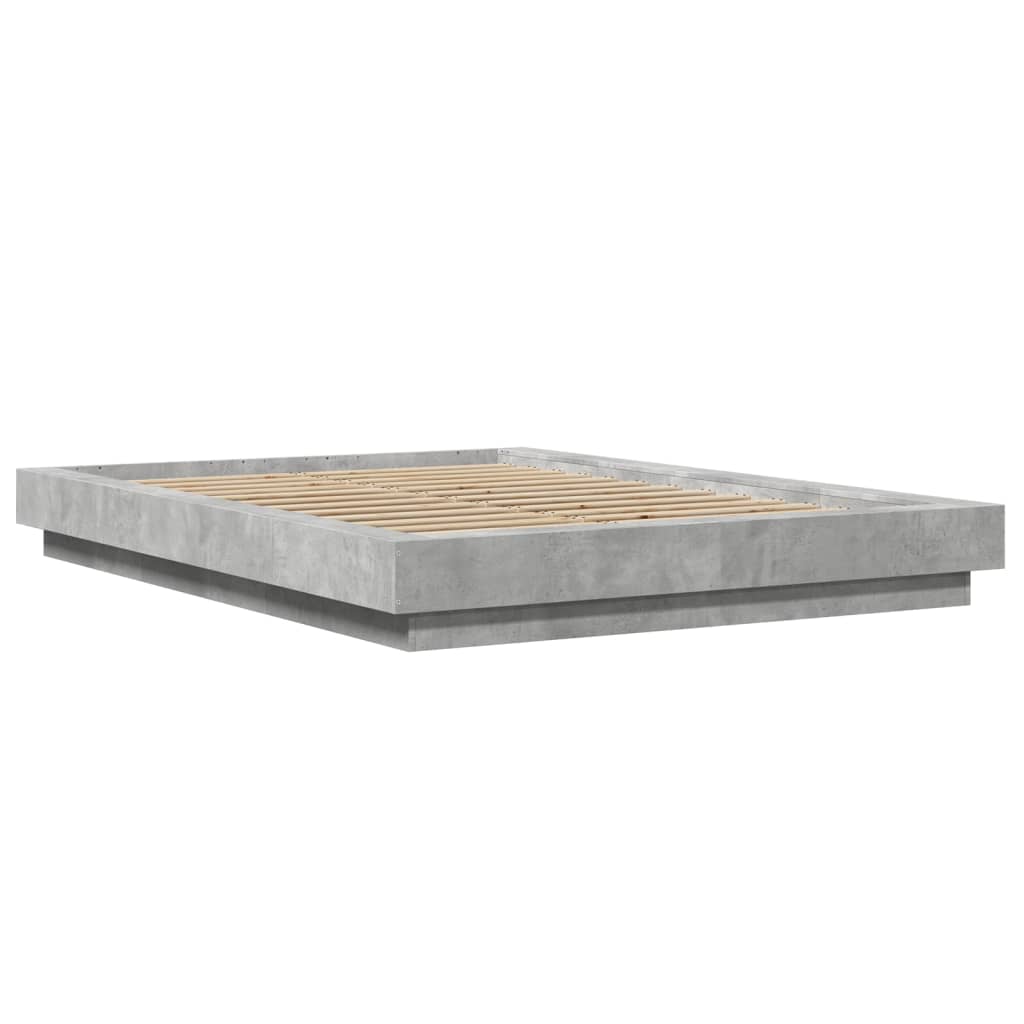 vidaXL Πλαίσιο Κρεβατιού Γκρι Σκυροδέματος 120x190 εκ. Επεξεργ. Ξύλο