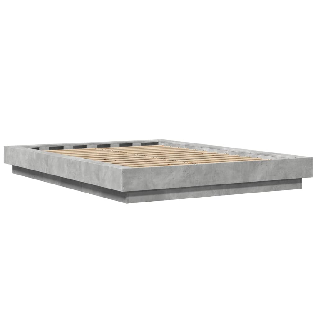 vidaXL Πλαίσιο Κρεβατιού Γκρι Σκυροδέματος 120x190 εκ. Επεξεργ. Ξύλο