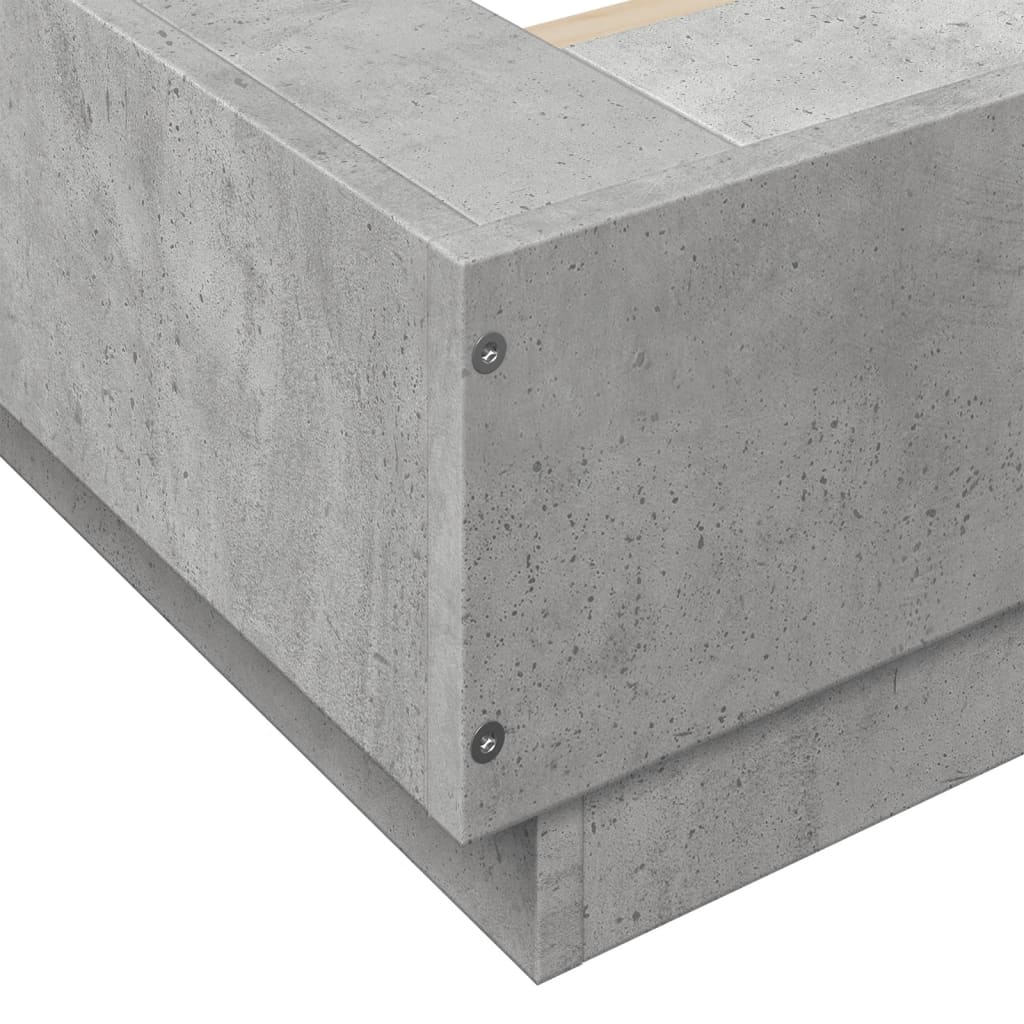 vidaXL Πλαίσιο Κρεβατιού Γκρι Σκυροδέματος 120x190 εκ. Επεξεργ. Ξύλο