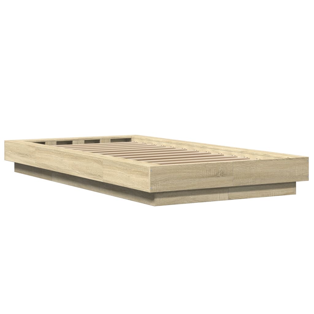 vidaXL Πλαίσιο Κρεβατιού Sonoma Δρυς 90 x 190 εκ. Επεξεργασμένο Ξύλο