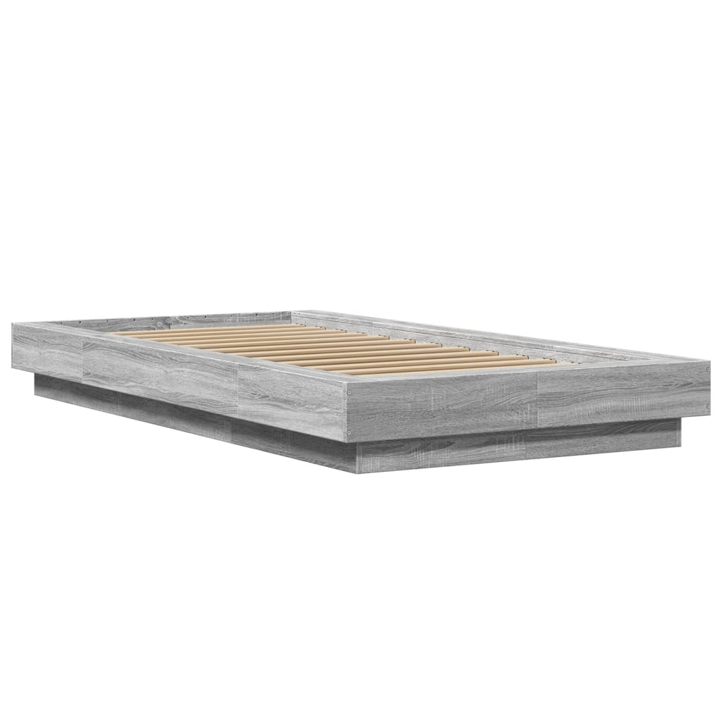 vidaXL Πλαίσιο Κρεβατιού Γκρι Sonoma 90 x 190 εκ. Επεξεργασμένο Ξύλο