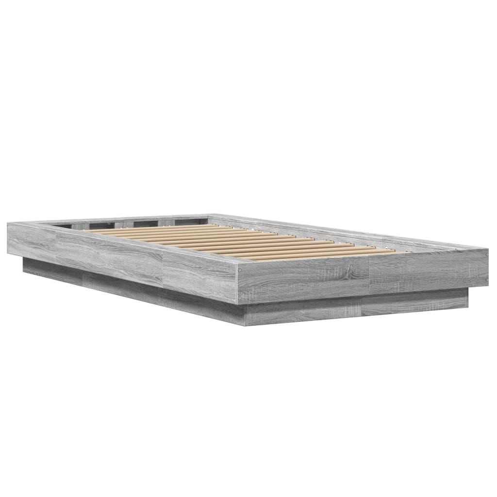 vidaXL Πλαίσιο Κρεβατιού Γκρι Sonoma 90 x 190 εκ. Επεξεργασμένο Ξύλο
