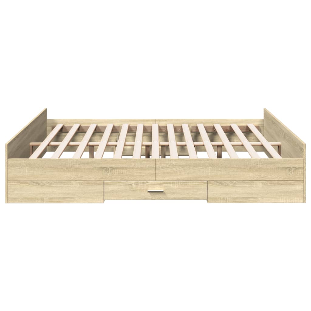 vidaXL Πλαίσιο Κρεβατιού με συρτάρια Sonoma Δρυς 180x200εκ. Επεξ. Ξύλο